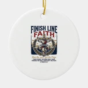 Jesus Running Marathon Vintage Shirt Christian Gra Ceramic Ornament
