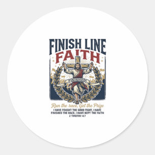 Jesus Running Marathon Vintage Shirt Christian Gra Classic Round Sticker