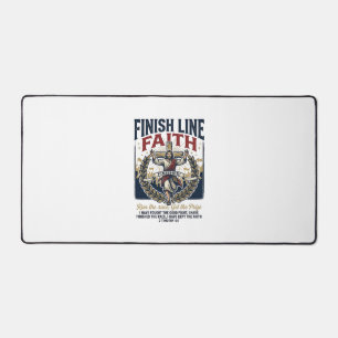 Jesus Running Marathon Vintage Shirt Christian Gra Desk Mat
