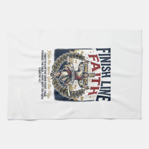 Jesus Running Marathon Vintage Shirt Christian Gra Tea Towel