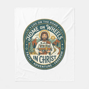 Jesus RV Camper Life Vintage Shirt Christian Graph Fleece Blanket