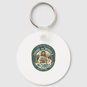 Jesus RV Camper Life Vintage Shirt Christian Graph Key Ring