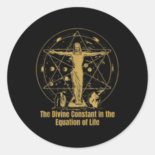 Jesus Sacred Geometry - Sacred Saviour Christian R Classic Round Sticker