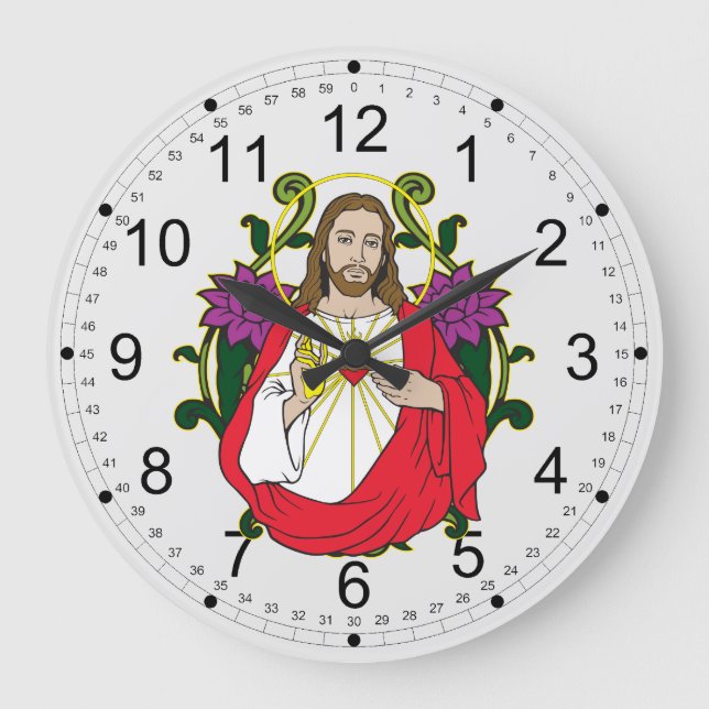 Jesus Sacred Heart Large Clock (Front)