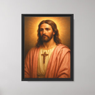 Jesus Sacred Heart Portrait Art Canvas Print