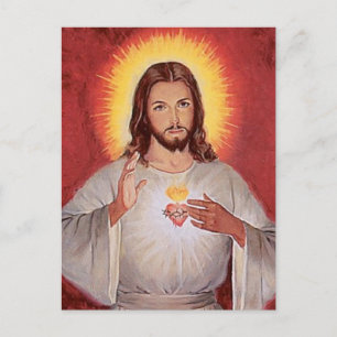 Jesus sacred heart postcard