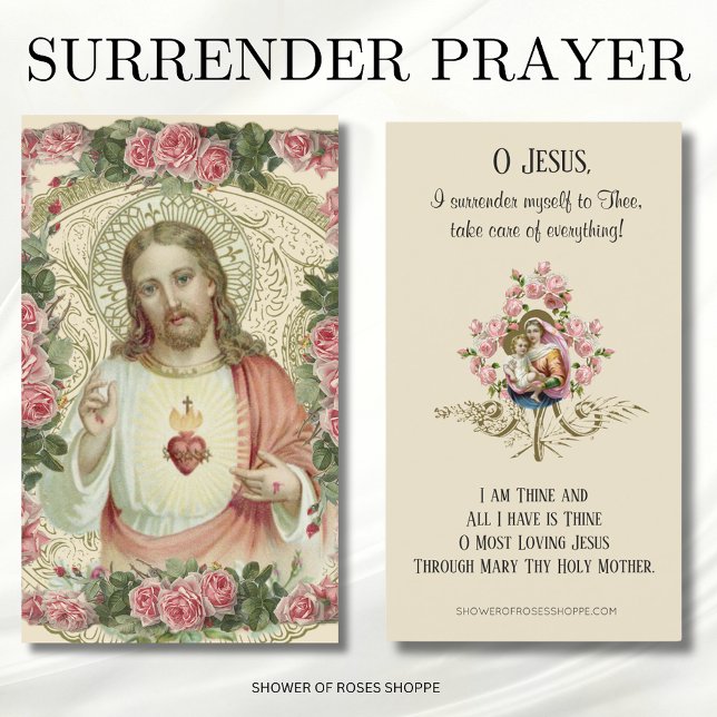 Jesus Sacred Heart Virgin Mary Prayer Place Card (Creator Uploaded)