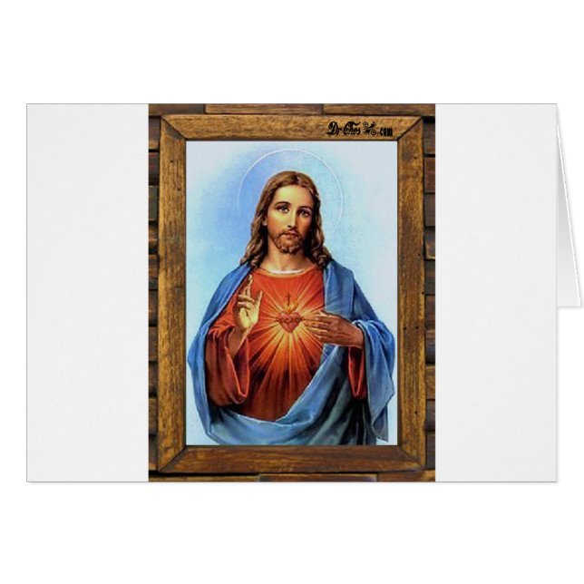 JESUS SACRED HEART  WOOD FRAME 27  CUSTOMIZABLE PR (Front Horizontal)