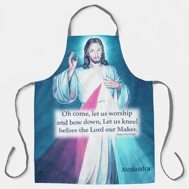Jesus Sacred Shining Heart Personalised Apron (Front)