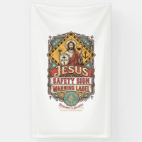 Jesus Safety Sign Warning Label Jesus Safety Sign