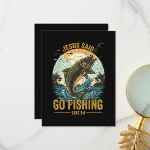 Jesus Said Go Fishing Luke 5 4 Thank You Card