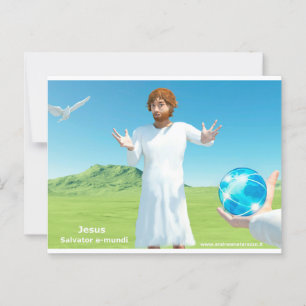 Jesus Salavator e - mundi Postcard