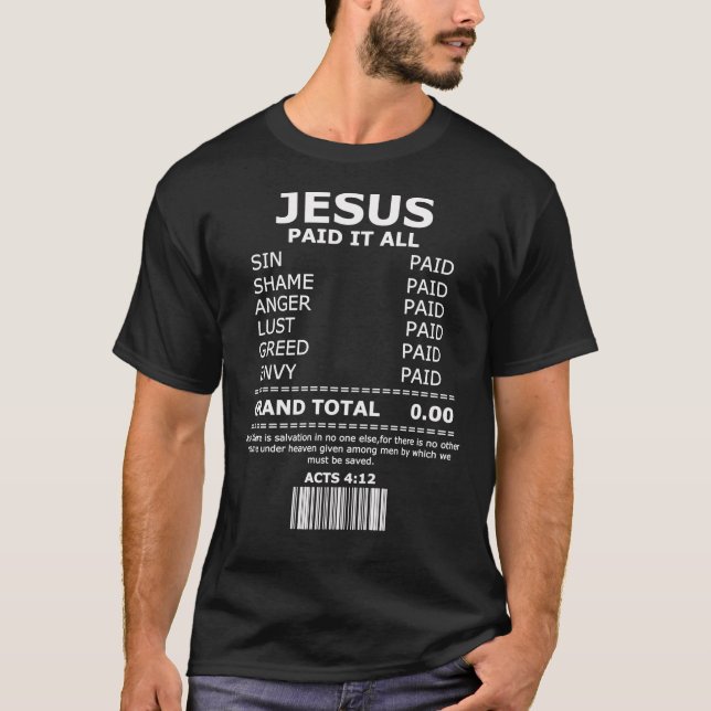 Jesus Salvation Forgiveness Cross Christian Gift   T-Shirt (Front)