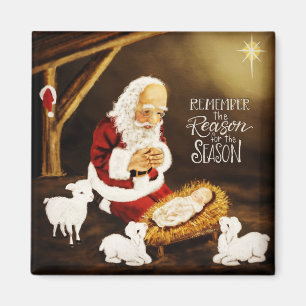 Jesus Santa Religious Season Christmas Magnet