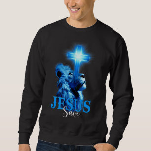 Jesus Save Bible Scripture Quote Christian Lion Cr Sweatshirt