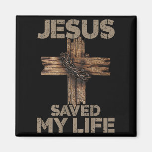 Jesus Saved My Life Christian Cross God Faith Bibl Magnet
