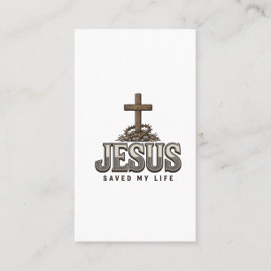 Jesus Saved My Life Vintage Engraving Christian De Business Card