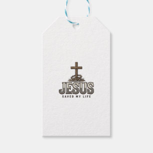 Jesus Saved My Life Vintage Engraving Christian De Gift Tags