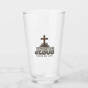 Jesus Saved My Life Vintage Engraving Christian De Glass