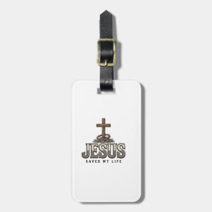 Jesus Saved My Life Vintage Engraving Christian De Luggage Tag