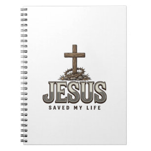 Jesus Saved My Life Vintage Engraving Christian De Notebook