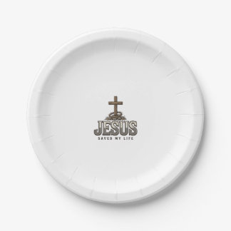 Jesus Saved My Life Vintage Engraving Christian De Paper Plate