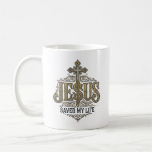 Jesus Saved My Life Vintage Engraving Christian Sh Coffee Mug