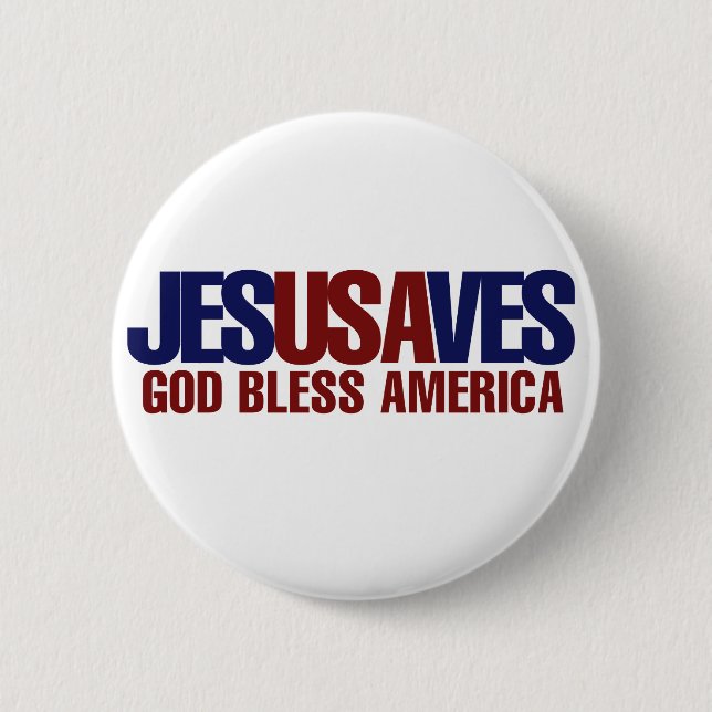 Jesus Saves 6 Cm Round Badge (Front)