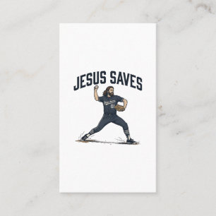 Jesus Saves Baseball Pitcher Vintage Engraving Shi Business Card