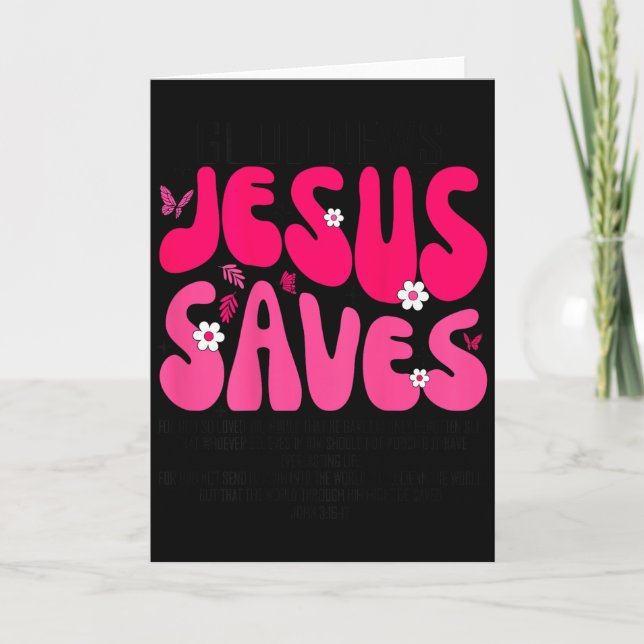 Jesus Saves Bible Verse Christian Faith Religious  Card (Front)