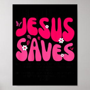 Jesus Saves Bible Verse Christian Faith Religious Poster