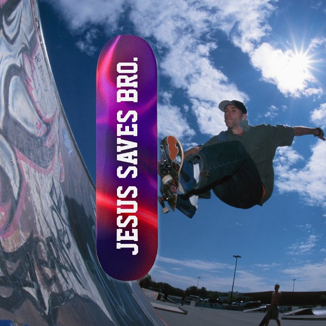 Jesus Saves Bro. Abstract Red Skateboard (Creator Uploaded)