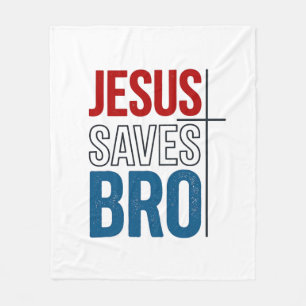 Jesus Saves Bro Christian Typography T-Shirt Desig Fleece Blanket