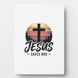 Jesus Saves Bro Vintage Christian Cross Shirt Desi Plaque