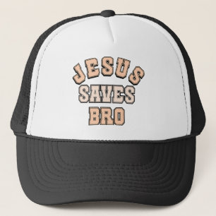 JESUS SAVES BRO VINTAGE TRUCKER HAT