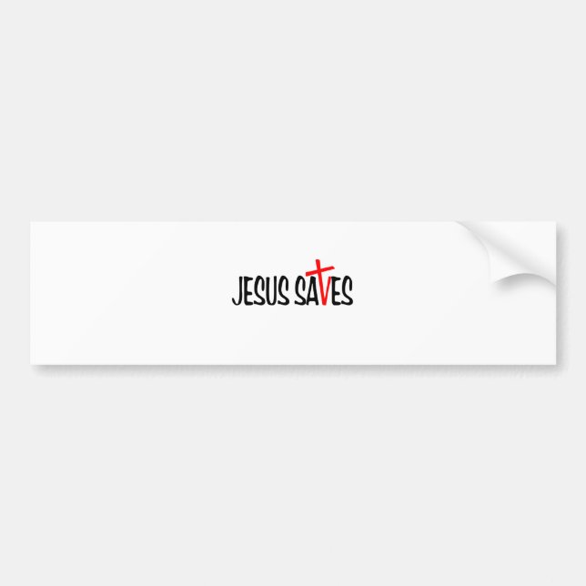 Jesus Saves Bumper Sticker (Front)