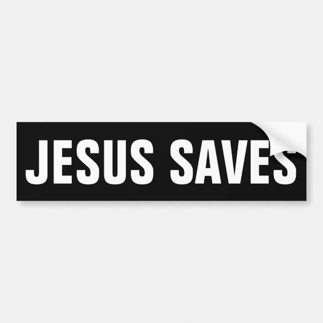 JESUS SAVES BUMPER STICKER (Front)