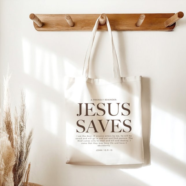 Jesus Saves | Christian Aesthetic Unisex Tote Bag (Creator Uploaded)