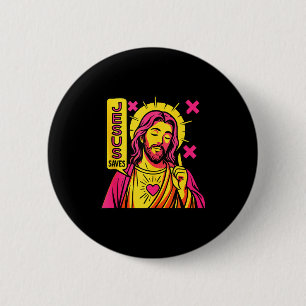 Jesus Saves Christian Anime Sacred Heart Manga Pop 6 Cm Round Badge