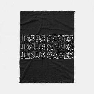 Jesus Saves Christian Cross God Faith Bible Fleece Blanket