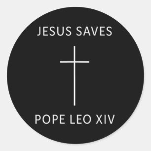 Jesus Saves Christian Cross Minimal Religious Fait Classic Round Sticker