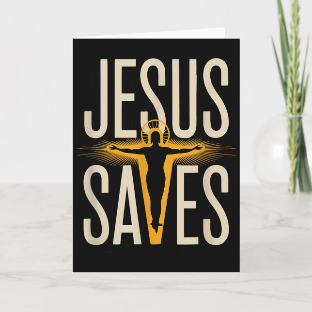 Jesus Saves Christian Faith Devotion Believer  Card (Front)