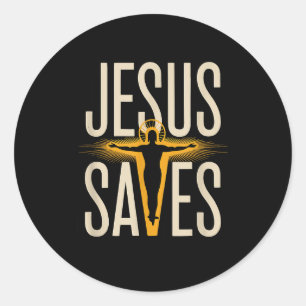 Jesus Saves Christian Faith Devotion Believer Classic Round Sticker