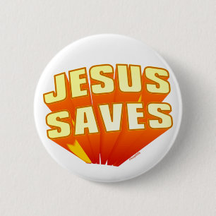 Jesus Saves christian gift 6 Cm Round Badge