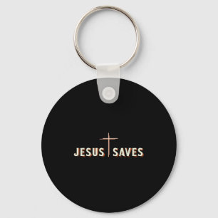 Jesus Saves Cross God Christian Graphic Key Ring