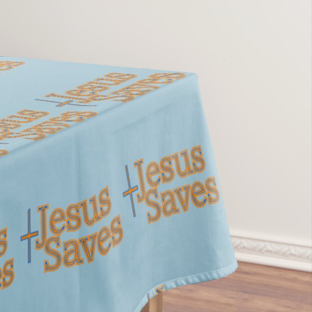 Jesus Saves Cross Tablecloth (In Situ)