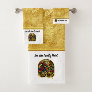 Jesus Saves: Divine Touch Cultivates Renewal Bath Towel Set