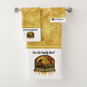 Jesus Saves: Flourishing Life Under His Light Bath Towel Set