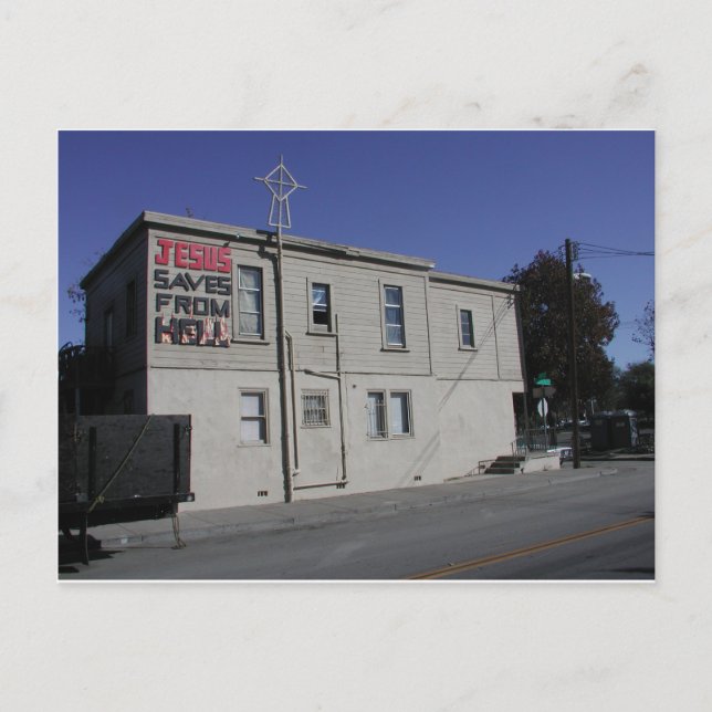 Jesus Saves From Hell Postcard (Front)