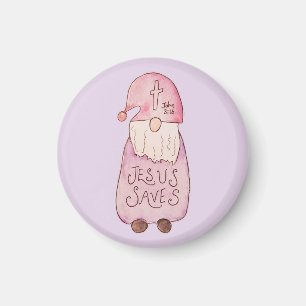 Jesus Saves Gnome Magnet